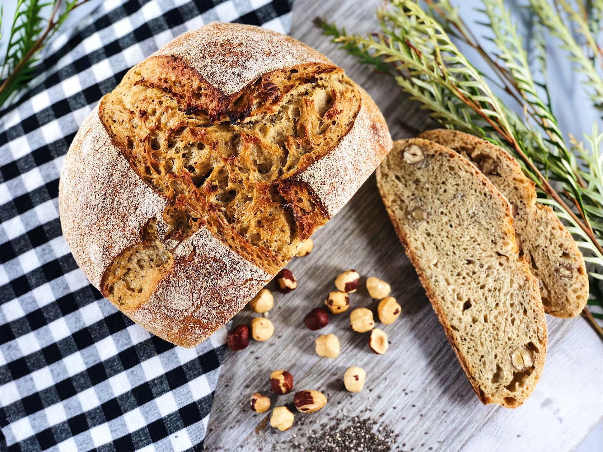 [MISSOULA NUTS IMAGE] – Kamut sourdough with hazelnuts and chia